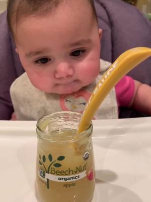 A post by @bigsister_life on TikTok caption: Feeding Evangelia for the FIRST time!!! 🥣 We are so excited to share this special moment with you all!! #fyp #babyeatingfood  #baby