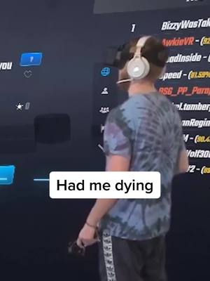 A post by @ginmanlive on TikTok caption: Funniest request on stream 🤣 Link in bio.. #vr #beatsaber #twitch #vrstreaming #oculus