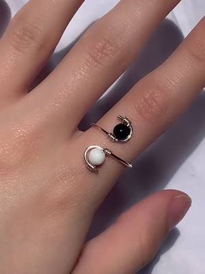 A post by @artbymandy on TikTok caption: Reply to @tmaxilee yin yang!! ☯️ #yinyang #ring #rings #handmade #jewelry #SmallBusiness #fyp #foryou #foryoupage