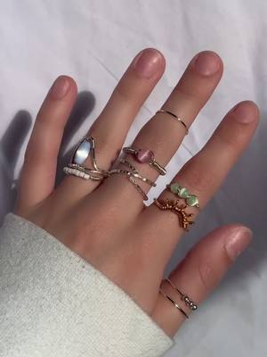 A post by @artbymandy on TikTok caption: RINGS RINGS RINGS 💍 #ring #rings #SmallBusiness #handmade #jewelry #handmaderings #fyp #foryou #foryoupage