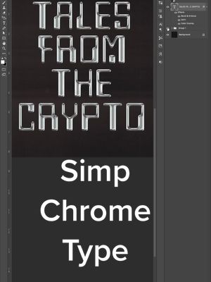A post by @creativeleedesignstudio on TikTok caption: ✨easy peasy chrome type✨ #designtiktok #designtok #adobe #design #graphicdesign #photoshop #digitalart #macmiller
