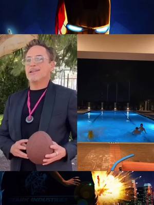 A post by @ironman.o on TikTok caption: #fyp #ironman #tonystark #avengers #swimmingpool