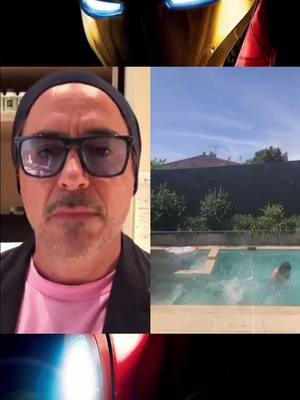 A post by @robertdowneyjr_520 on TikTok caption: #fyp #foryou #avengers #ironman #swimmingpool