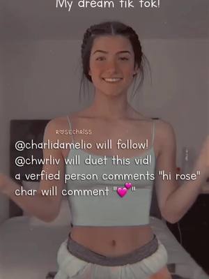 A post by @rosechrlss on TikTok caption: Imagine will never happen🤪 || #xczbya #charli122 #fyp #rosechrlss || @chwrilv || @charlidamelio 🥺