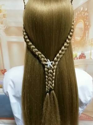 A post by @hairstylelovers171 on TikTok caption: Cat ears hairstyle. Do you like!?😀😀 #hairstyles #longhair #catearsgirl #fyp