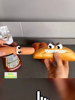 A post by @makeupxia on TikTok caption: Hot dog cucumber small banana,became essence how should do? #Creativit #Animation #unzip