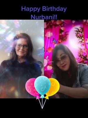 A post by @grandmafrisky on TikTok caption: #duet with @grandmafrisky @nurbani_67 Happy Happy Birthday my dearest Nurbani! Your truly the sweetest & dearest!🎉🎁🎂🎈🥳💕💜💃🏻💕💜💃🏻💕💜#fyp