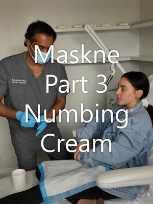 A post by @nalluriplasticsurgery on TikTok caption: Maskne part 3: Numbing your skin #maskne #laser  #skin #lasertreatment #plasticsurgery #fyp #foryoupage