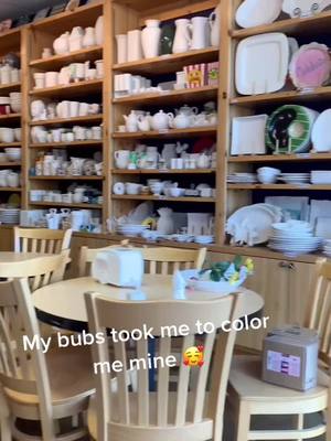 A post by @poppy_seed_frosting on TikTok caption: @chriscross0ver  thank you for an amazing day bubs #kissingmybestfriendchallenge #colormemine #pottery #loveyou