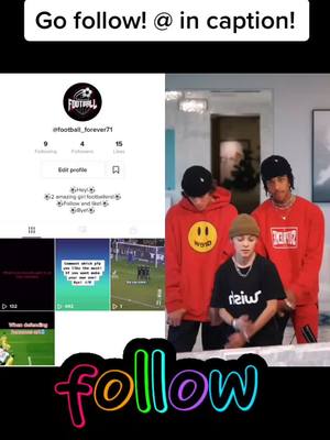 A post by @follow.4.1.back on TikTok caption: #duet with @zacklugo  Go follow @football_forever71   Help they have a glow up! #viral #fyp #follow #football #followforaflollow