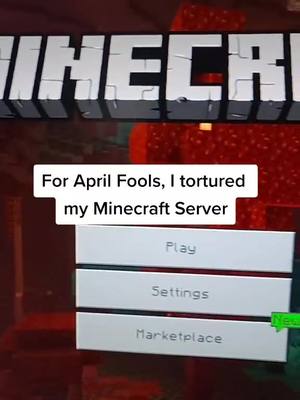 A post by @fanaticalight on TikTok caption: For April Fools, I tortured my Minecraft Server. #Minecraft #foryou #fyp