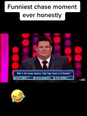 A post by @britishjokes_ on TikTok caption: I wonder what the answer was 😂 #fypシ #funny #chase #viral