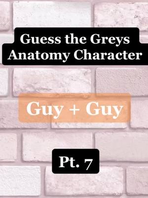 A post by @alexschipbaby1 on TikTok caption: Guess the Greys Anatomy Character. The answers to the last video are In the comments #greysanatomy #greysedit #fyp #like #comment #follow #share