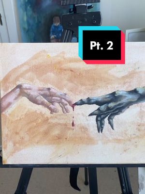 A post by @genuine_arts on TikTok caption: All that’s left is the background #oil #oilpainting #GetCrocd #art #artist #paint #fyp #foryoupage