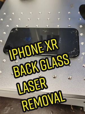 A post by @losjefitostech on TikTok caption: iPhone back cover removal #iphone #laser #satifying #repairshop