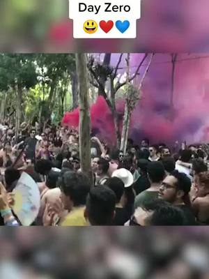 A post by @techno.television on TikTok caption: Adding some colors to the party | Dixon b2b Damian Lazarus at Day Zero 😃❤️💙 #dayzero #fyp #viral #trending