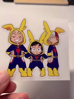 A post by @dabidraws on TikTok caption: ANIME STICKER SALE!! #anime #weeb #animestickers #sticker #SmallBusiness #animeart #otaku #mha #bnha #haikyuu #hxh