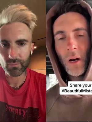 A post by @adamlevine on TikTok caption: #duet with @jenicee damn 🤣 #beautifulmistakes