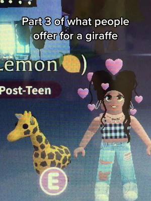 A post by @roblox_giveaway95 on TikTok caption: Should I do more videos like this ☝️#roblox #adoptme #adoptmepets #giraffe #offers #foryou #fypシ