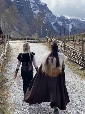 A post by @alexandraehernandez on TikTok caption: When there’s no more mead left 🍻... @mariestokka  #vikings#shieldmaiden#shieldmaidens#norseviking#norway#valkyrie#alkohol#nature @thebeardstruggle