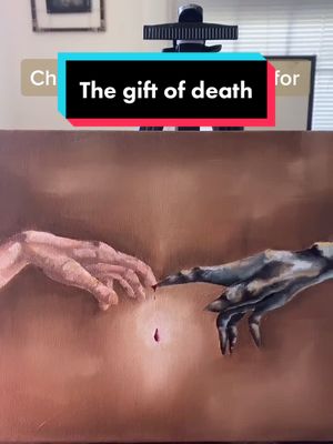 A post by @genuine_arts on TikTok caption: I present to you “The gift of death” #art #drawing #oilpainting #oil #paint #viral #SipIntoSummer #MAKEYOURMOVE