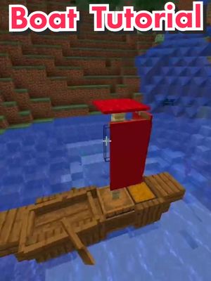 A post by @theminecraftuniverse on TikTok caption: Small boat🛥️ #Minecraft #block #building #tutorial #boat