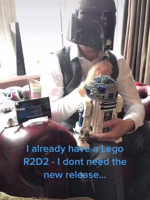 A post by @markep81 on TikTok caption: #O2HereComesBrighter #HAIRFOODHYPE #starwars #thegoofparade #starwarsfan #lego #r2d2  Yeah I bought a new one.... 😆