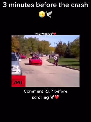 A post by @paul_walker_r.i.p_ on TikTok caption: R.I.P for Paul Walker😢🕊 #rip #paulwalker #paulwalkerfanpage #restinpeace #carreragt #3minutesbeforethecrash #paul #walker #viral #comment #fypp #🕊