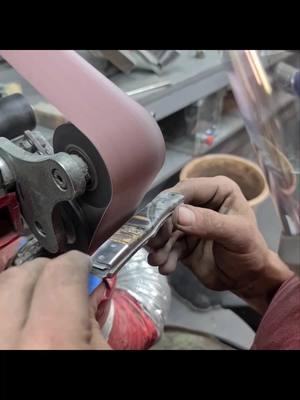 A post by @emberleaf_workshops on TikTok caption: Shaping a custom Aquila. #knifemaking #wip #satisfying #asmr #handmade #ivory #knife #pocketknife #foldingknife