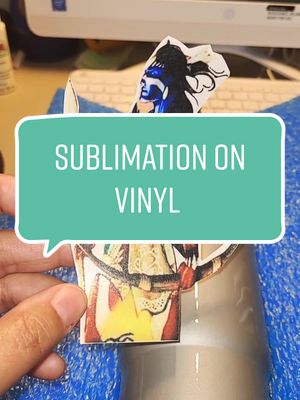 A post by @jerzeyhustledesigns on TikTok caption: Sublimation on transparent vinyl #TWDSurvivalChallenge #MaxPlumpJump #TostitosUnspokenBonds #vinyl #tumblerhack #epoxytutorial