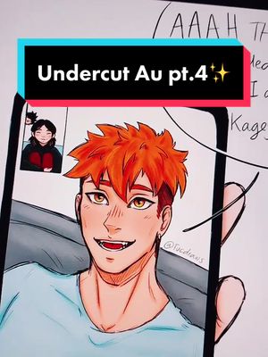 A post by @tucdraws on TikTok caption: #haikyuu Undercut Au part 4 ft. The Kodzuken and annoying Kuroo✨❤️ #haikyuufanart #kagehina #fyp #artist