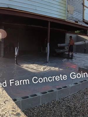 A post by @buckyriggs on TikTok caption: Abandoned Farm's Restoration Coming Along Great! Check out this concrete pour at 40x speed #DIY #farm #fyp #abandoned #savinghistory #concrete