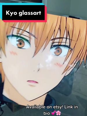 A post by @chelspxints on TikTok caption: we all know I’m addicted 💕 #anime #weeb #fypシ #glasspainting #fruitsbasket #glassart #kyosohma #kyo #animeglasspainting #fruitsbasketseason3