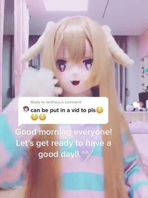 A post by @kigwaifu on TikTok caption: Reply to @lordhazu I want to see everyone happy today #anime #animegao #kigurumi #kigurumimask #cute #scary #cosplay #manga #cosplaygirl #kiger