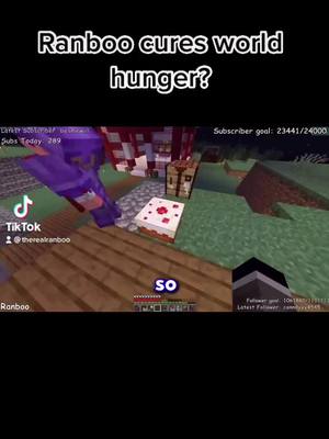 A post by @therealranboo on TikTok caption: I cured world hunger re upload#Minecraft #ranboo #fyp