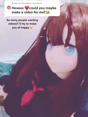 A post by @kigwaifu on TikTok caption: Reply to @loliwater I’m going on vacation soon cant wait! #anime #animegao #cosplay #cosplaygirl #kigurumi #kigurumimask #cute #scary #fypシ