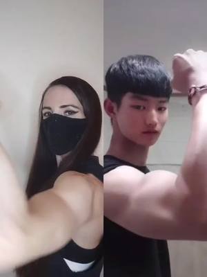 A post by @killababe on TikTok caption: #duet with @ohhyunbin1 big muscles ain't a thing without a big heart 💪🖤💪 #killababe #athletelifestyle #fypシ