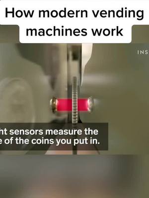 A post by @interestinggggggggggggg on TikTok caption: How modern vending machines work Credits: Insider #vendingmachine #money #snack #machine #didyouknow #fy