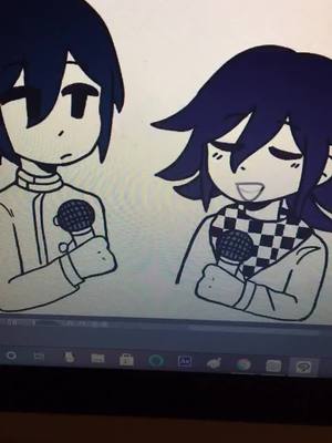 A post by @kyskals on TikTok caption: long time no see here's a mediocre video | #shuichisaihara #kokichiouma #shuichi #kokichi #danganronpa #drv3 #saiouma ig? #danganronpa3 #fyp #foryou