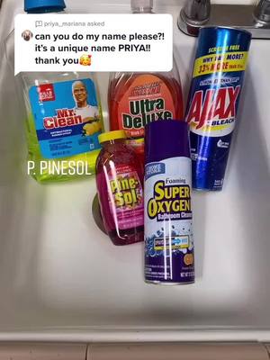 A post by @cleaningmamai on TikTok caption: Answer to @priya_mariana PRIYA ✨🧚🏽‍♀️ part 1/2#fyp #productoverload #productdump #cleaningtiktok #asmrcleaning #ajax #mrclean #pinesol #superoxygen