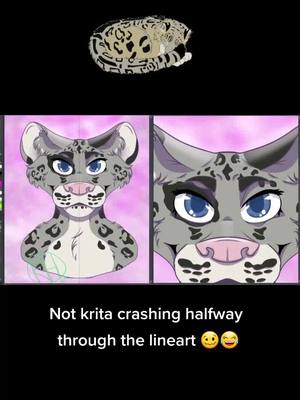 A post by @kailyn.lake on TikTok caption: Commission for @heccinsmol Thanks for choosing to commission me 😁#digitalart #furryart #krita #wacom #furry #snowleopard #cute