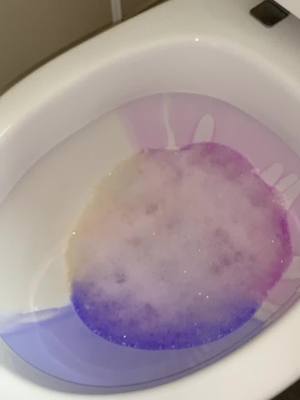 A post by @cleaningwith.b.x on TikTok caption: colourful toilet bowl scrub 💗💜💛#foryoupage #cleaning #foryou #fyp