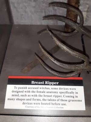 A post by @tammym59 on TikTok caption: A breast ripper?!?! 😲😬 #omggggggggg😱😱  #museum #Alcatraz #crimemuseum #pigeonforge #loved it here