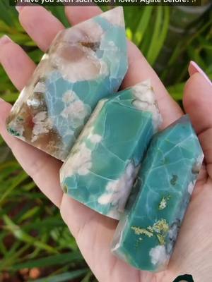 A post by @abso_crystal_lutely on TikTok caption: ✨Isn’t it beautiful?✨ #rarestones #floweragate #greenfloweragate #rocktok #rocktokers #rocktoker🤘