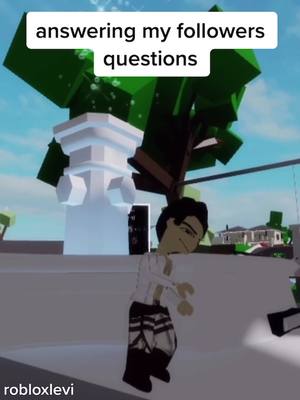 A post by @robloxievi on TikTok caption: leave more questions in the comments 🙄 #fypシ #foryou #roblox #brookhaven #aot #attackontitan #aotseason2 #levi #funny #feelingcute #WorkThisWay