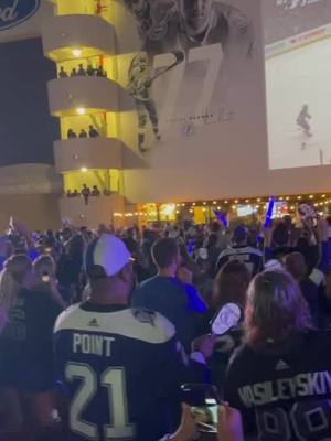 A post by @big_country020988 on TikTok caption: Last 30 seconds of the @tblightning  game 7 vs the islanders on Ford their alley. #GoBolts #ChampaBay #ChampagneCampaign ￼#Back2Back #StanleyCup #NHL