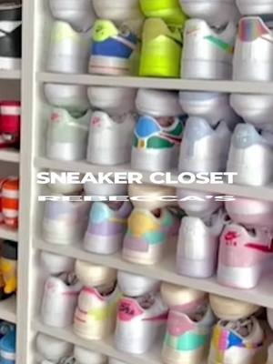 A post by @snkrlit on TikTok caption: Just look at this sneaker closet 👀 Link in bio for more #sneakerhead #sneakers #shoes #HotwireHotelGoals