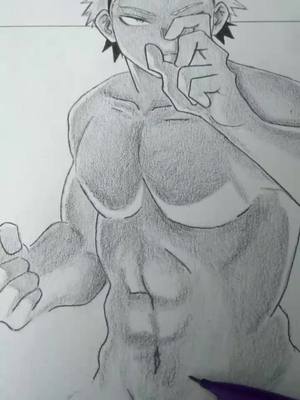 A post by @fabisvnchez on TikTok caption: drawing male anatomy be like: #bakugou #mha #bnha #anime #art #drawing