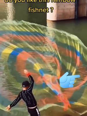 A post by @valeriaes50 on TikTok caption: do you like this rainbow fishnet?#fishsticks #fishoftiktok #fishcatch #fisherman