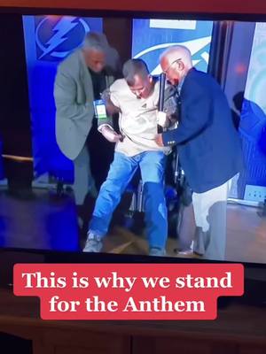 A post by @big_country020988 on TikTok caption: This is why we stand for the anthem #USA #happyindependenceday  #GoBolts  #StanleyCup  #fypシ #standfortheanthem